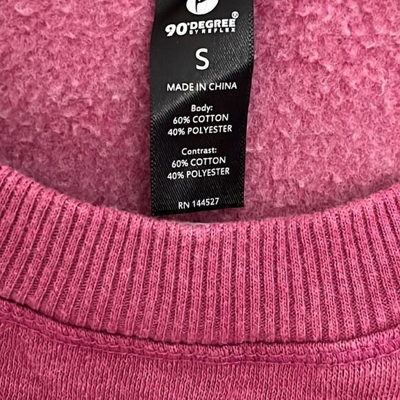 90 Degree by reflex Festival Fuscia Sweatshirt Side Slits - Picture 2 of 6